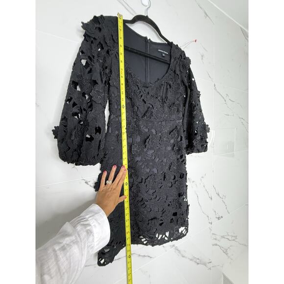 Boston proper 3D Lace Floral Puff Sleeve Dress Sz 0 Classic Party Wedding Guest - Picture 7 of 11